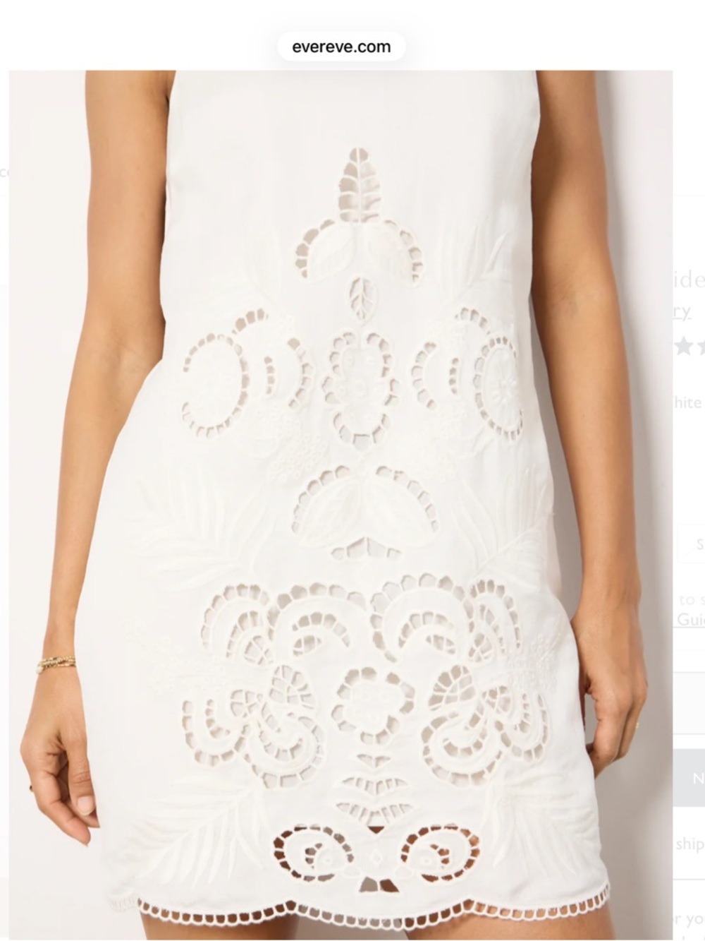 NWT Sanctuary White Embroidered Blooms Sleeveless Mini Dress Size XS - Picture 4 of 9